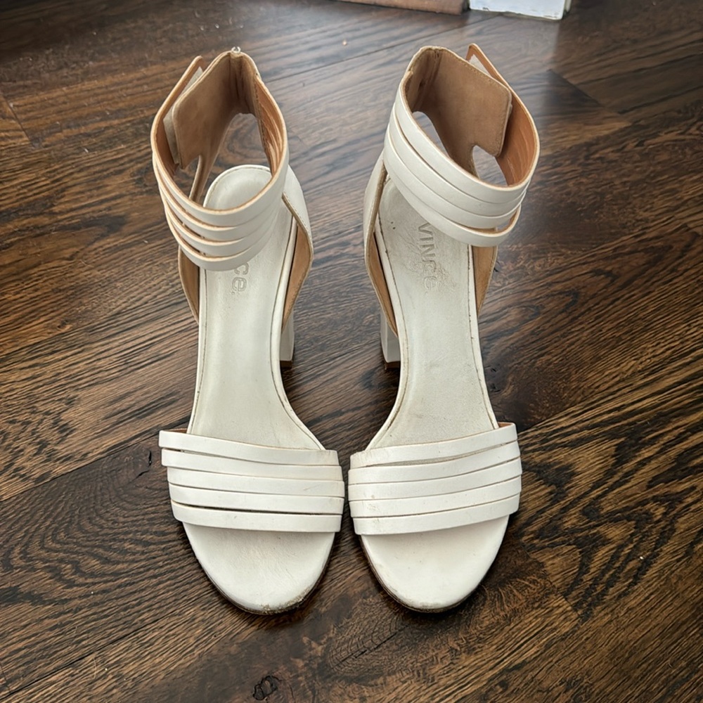 Vince ankle strap heeled sandal